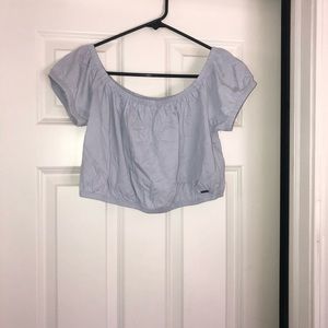 light blue never worn hollister crop top